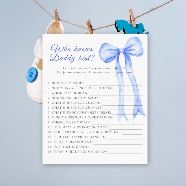 ブルーバウ赤ちゃんシャワー誰がパパのゲームを知っ最高のている (クリエイターアップロード済み)