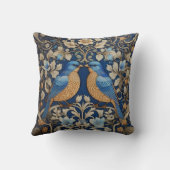 ブルーバエレガントリズウィリアムモリスインスパイア クッション (裏面)