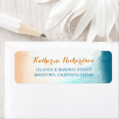 ブルーバグラデーションニラ差出人住所ラベル ラベル (インサイチュ)