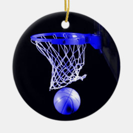 ブルーバスケットボールクリスマスオーナメント セラミックオーナメント
