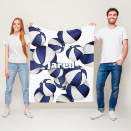 ブルーバスケットボールチームカラーキッズスポーツルームの装飾 フリースブランケット