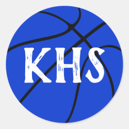 ブルーバスケットボールチームパーティー、Pep RallyまたはScrapbook ラウンドシール