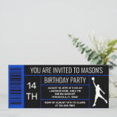 ブルーバスケットボールバースデーパーティーシューボックスラベル 招待状 (スタンド正面)