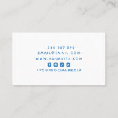 ブルーバスケットボールプレーヤーイラストレーションコーチトレーナー 名刺 (裏面)