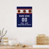 ブルーバスケッパーソナライズされたトボールシニアナイトポスター ポスター (キッチン)