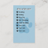 ブルーバスタブ泡ドッグトリマーサービス 名刺 (裏面)