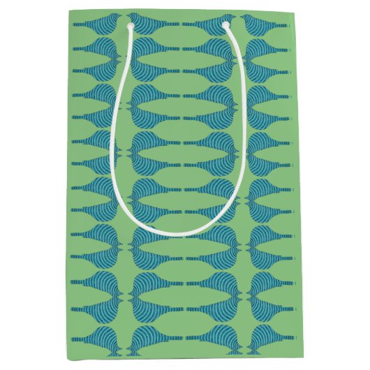 ブルーバストライプのード ミディアムペーパーバッグ (正面)