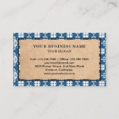 ブルーバスルームのキッチンフローリングタイルのインストーラー 名刺 (裏面)