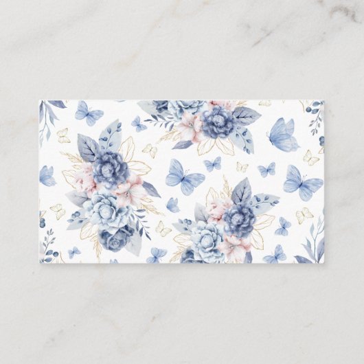 ブルーバタフライおむつラッフルボーイベビーシャワー エンクロージャーカード (裏面)