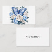 ブルーバタフライとバラ 名刺 (正面/裏面)