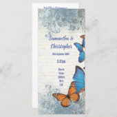 ブルーバタフライとレース教会の結婚式プログラム プログラム (正面/裏面)