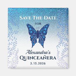 ブルーバタフライのキンセアニェーラSave the Date マグネット