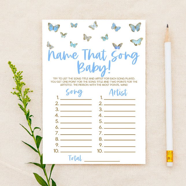 ブルーバタフライの名前その歌の赤ちゃんシャワーゲーム (クリエイターアップロード済み)