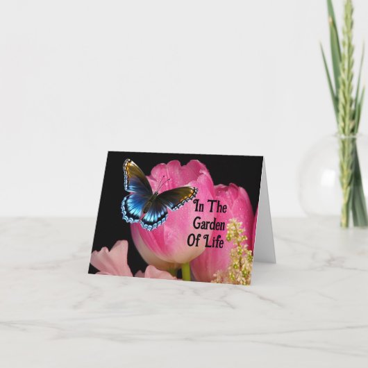 ブルーバタフライの母の日グリーティングカード カード (正面)