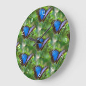 ブルーバタフライアクリルウォールクロック ラージ壁時計 (傾斜)