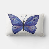 ブルーバタフライアートランバーピロー33 cm x 53 cm ランバークッション (裏面)