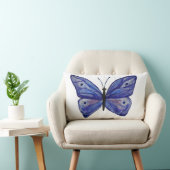 ブルーバタフライアートランバーピロー33 cm x 53 cm ランバークッション (椅子)