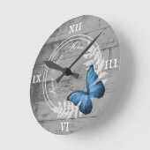 ブルーバタフライア素朴クリル壁時計 ラウンド壁時計 (傾斜)