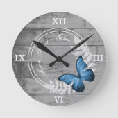 ブルーバタフライア素朴クリル壁時計 ラウンド壁時計 (正面)