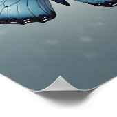 ブルーバタフライインフラットミニマリストスタイル ポスター (角)