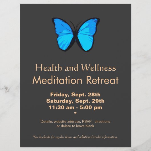 ブルーバタフライウィメンズヘルス&ウェルネスフライヤー チラシ (正面)