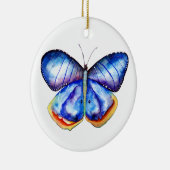ブルーバタフライウォーターカラーアートオーナメント セラミックオーナメント (右)