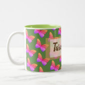 ブルーバタフライウォーターカラー325 mlツートーンマグ ツートーンマグカップ (左)