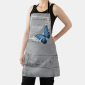 ブルーバタフライエプ素朴ロパーソナライズされたン エプロン (インサイチュ)