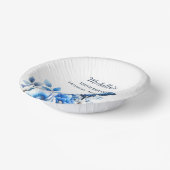 ブルーバタフライエレガントフラワーズ100誕生日 ペーパーボウル (傾斜あり)