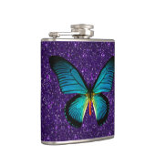 ブルーバタフライオンパープルグリッターフラスコ フラスク (右)