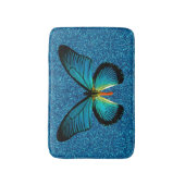 ブルーバタフライオンブルーグリッターバスマット バスマット (正面縦)