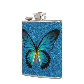 ブルーバタフライオンブルーグリッターフラスコ フラスク (左)