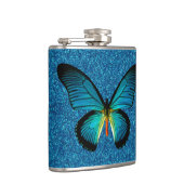 ブルーバタフライオンブルーグリッターフラスコ フラスク (右)