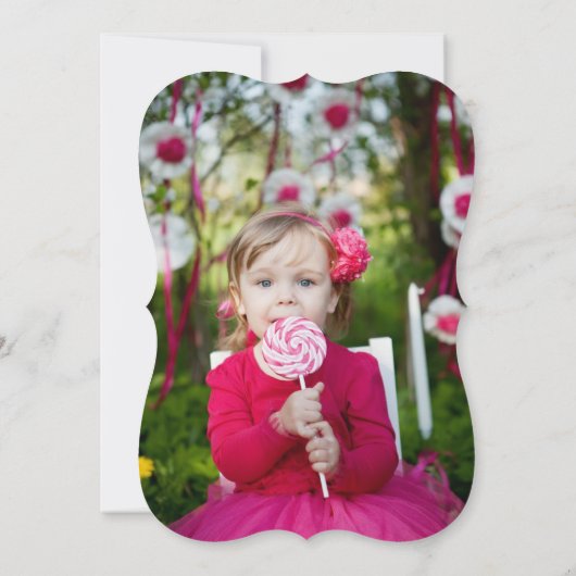 ブルーバタフライカップケーキガールバースデーパーティー招待状 招待状 (裏面)