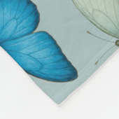 ブルーバタフライガーデンシームレスパターン フリースブランケット (角)