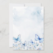 ブルーバタフライガーデンベビーシャワー招待状 招待状 (裏面)