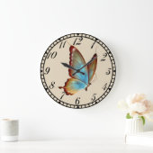 ブルーバタフライクロック ラージ壁時計 (ホーム)