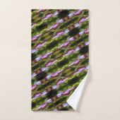 ブルーバタフライクローズアップ自然パターン バスタオルセット (ハンドタオル)