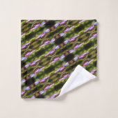 ブルーバタフライクローズアップ自然パターン バスタオルセット (ウォッシュタオル)