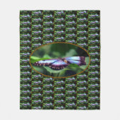 ブルーバタフライクローズアップ自然パターン フリースブランケット (正面)