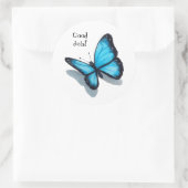 ブルーバタフライグッドジョブ，先生，学校 ラウンドシール (バッグ)