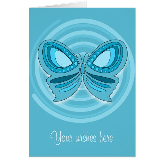 ブルーバタフライグリーティングカード (正面)