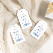 ブルーバタフライサンキューボーイベビーシャワー ギフトタグ