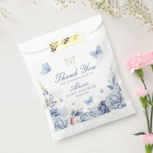 ブルーバタフライサンキューボーイベビーシャワー フェイバーバッグ