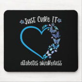 ブルーバタフライジャストキュア11月糖尿病戦争 マウスパッド (正面)