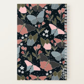 ブルーバタフライスパイラルノート | かわいい雑誌 ノートブック (裏面)