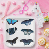 ブルーバタフライズ紙プレート ペーパープレート (パーティー)