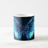 ブルーバタフライデザインセラミックマグ コーヒーマグカップ (中央)