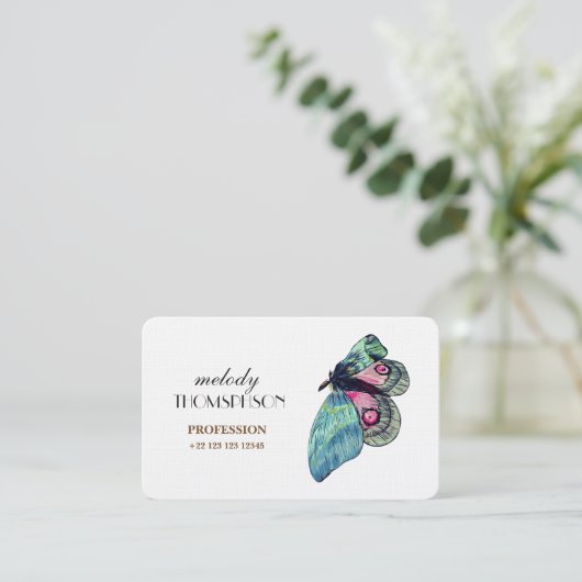 ブルーバタフライデジタルアート 名刺 (スタンド正面)