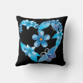 ブルーバタフライハートアメリカンMoJo クッション (裏面)